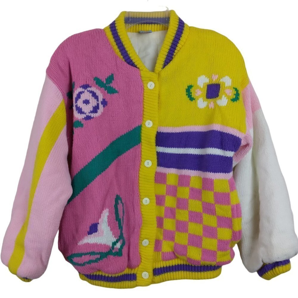 Kowa Kids | Girl's Multi Color Starburst Sweater Jacket Cardigan | Size 14